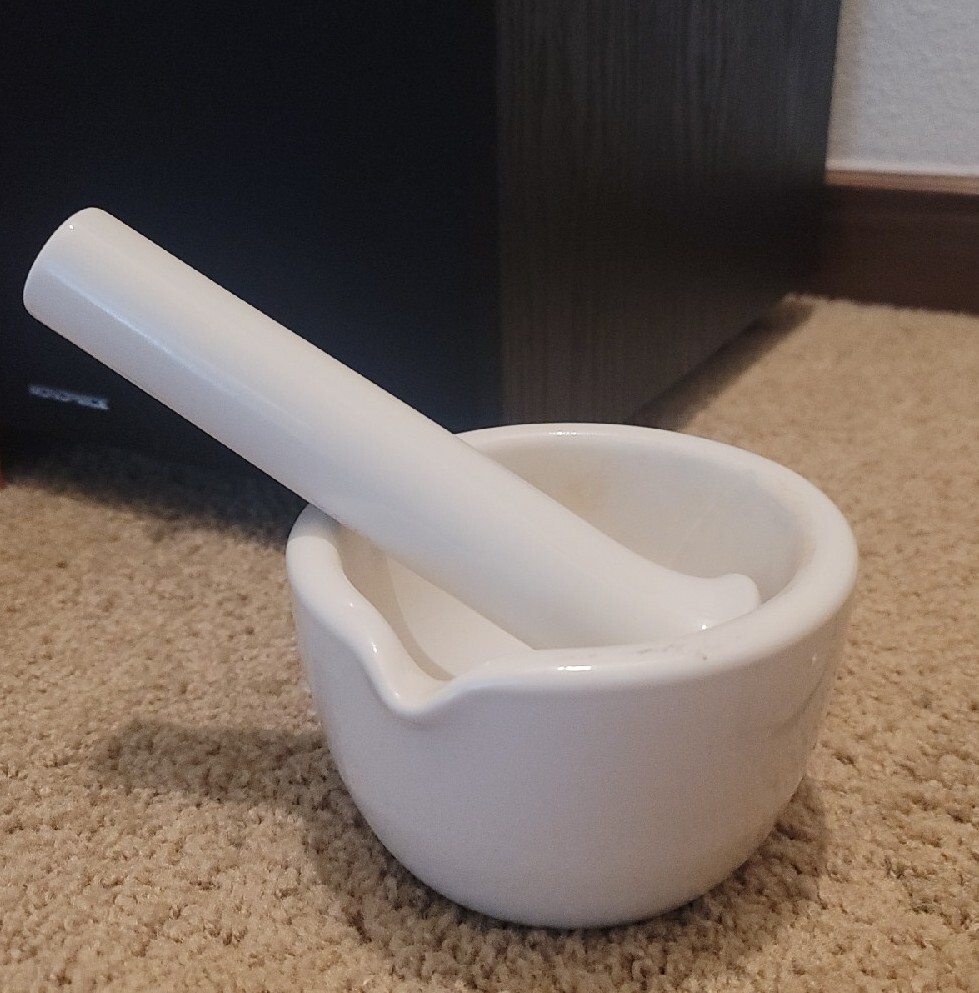 Vintage Coors 60322 Mortar & 60322 Pestle Porcelain Science Lab Medical RX USA