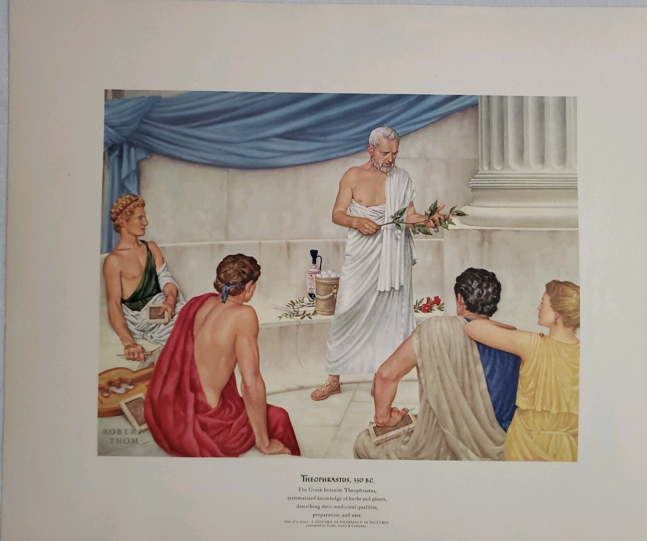 Vintage 1951 Set of 6 Parke Davis A History Of Pharmacy In Pictures Lithographs