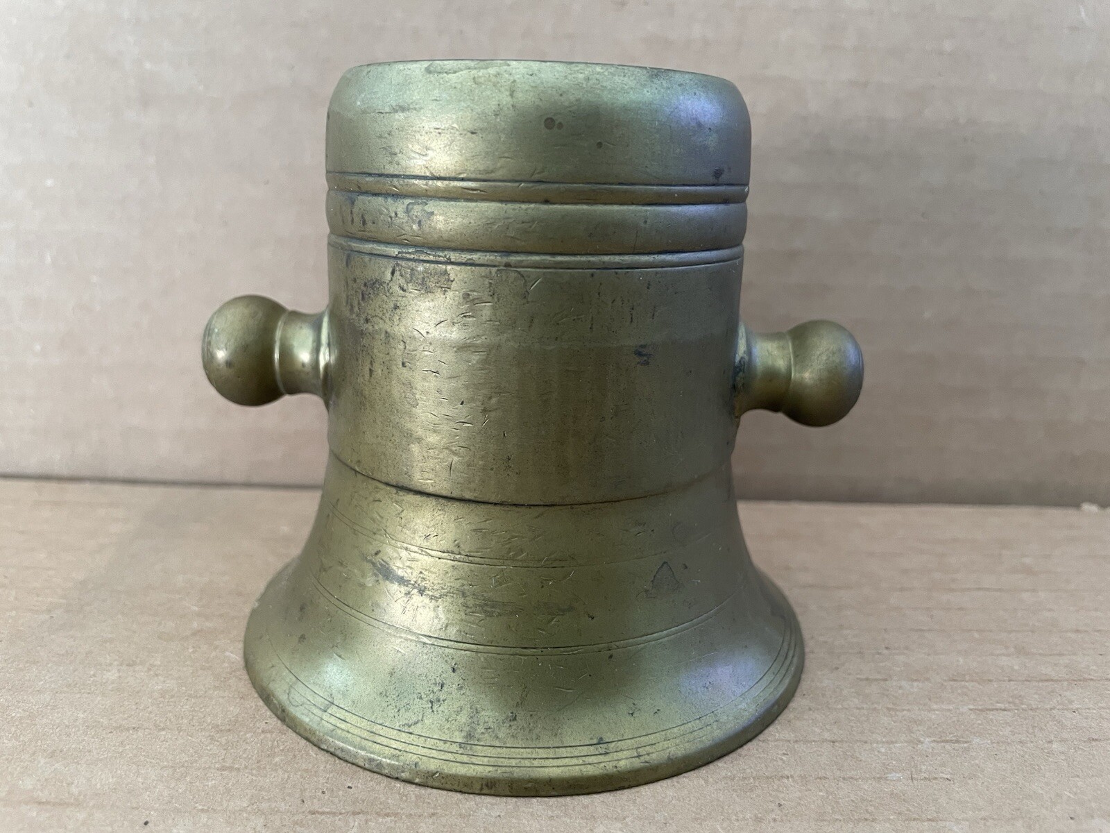 Vintage SOLID BRASS Mortar & Pestle Apothecary Pharmacy CORICIDIN