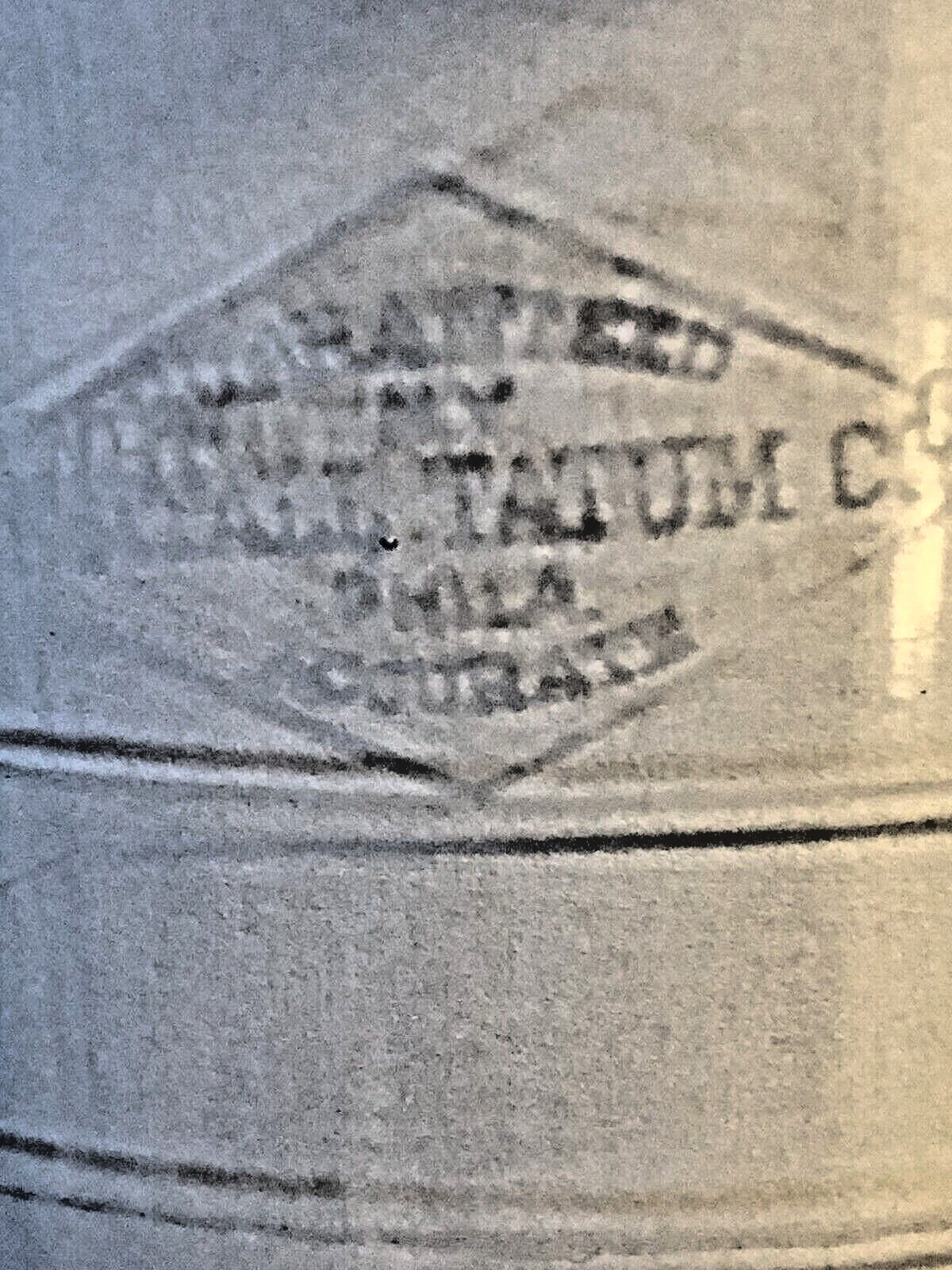 Antique 1900s Whitall Tatum Co Apothecary Glass Footed Beaker – Etched / 16oz