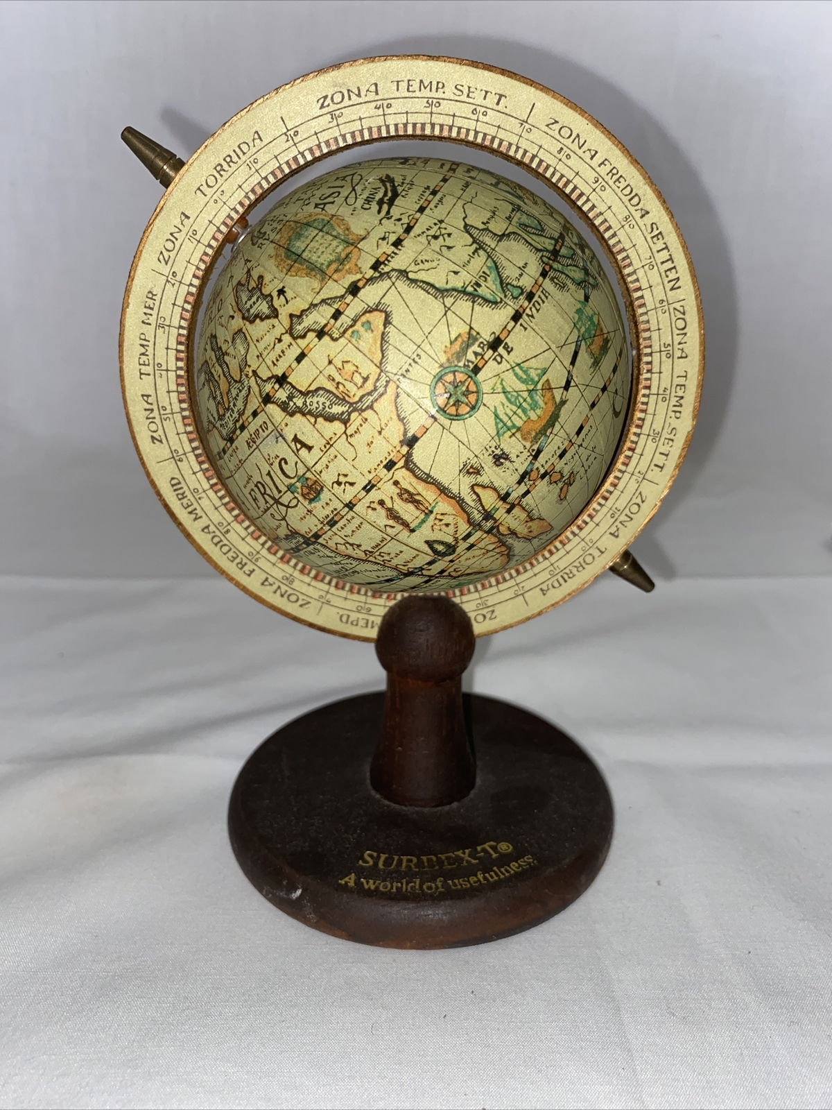 Vintage Surbex-T Pharmaceutical Rep Drug Advertising World Globe Small RM9