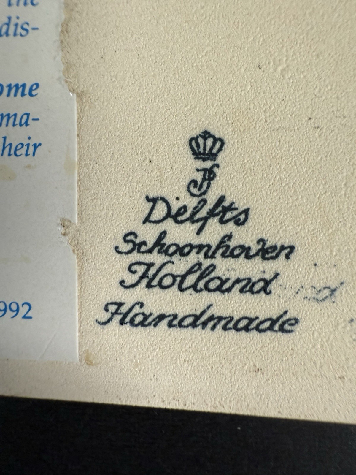 Delft Vintage Blue & White Burroughs Wellcome Co Pharmacy Scholarship Tile 1992