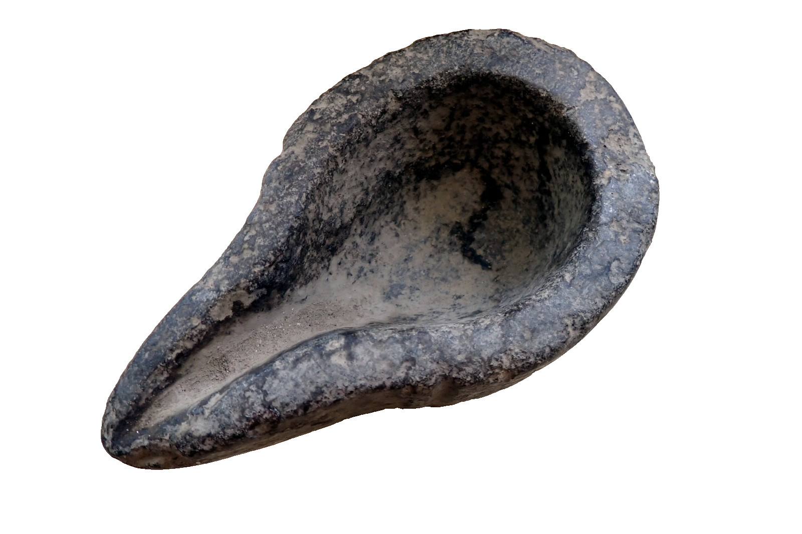 Old Stone Mortar Oil Lamp India Carved Stone