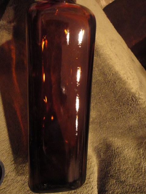 Upjohn Medicine Amber Bottle 7-7/8 in Tall vintage