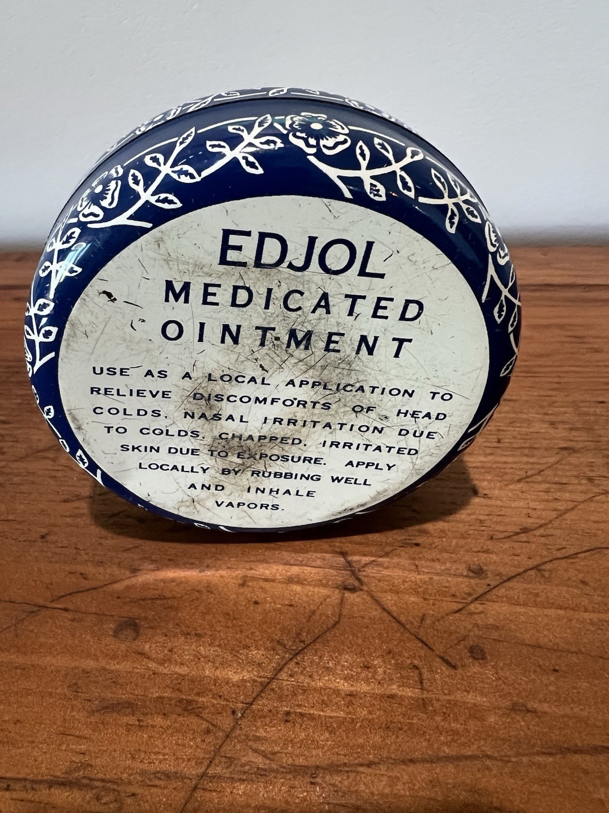 Vintage Antique Apothecary Edjol Medicated Ointment Tin Pharmacy Collectable.