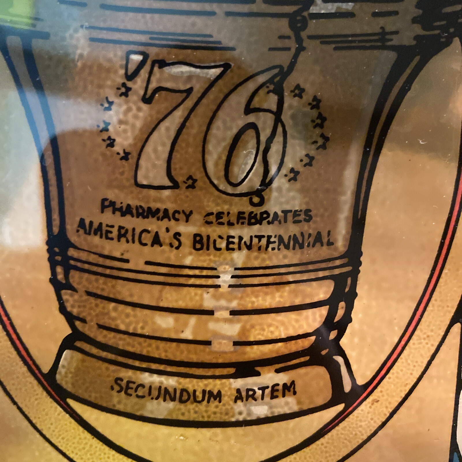 SECUNDUM ARTEM ’76, PHARMACY CELEBRATES AMERICA’S BICENTENNIAL STAINED GLASS