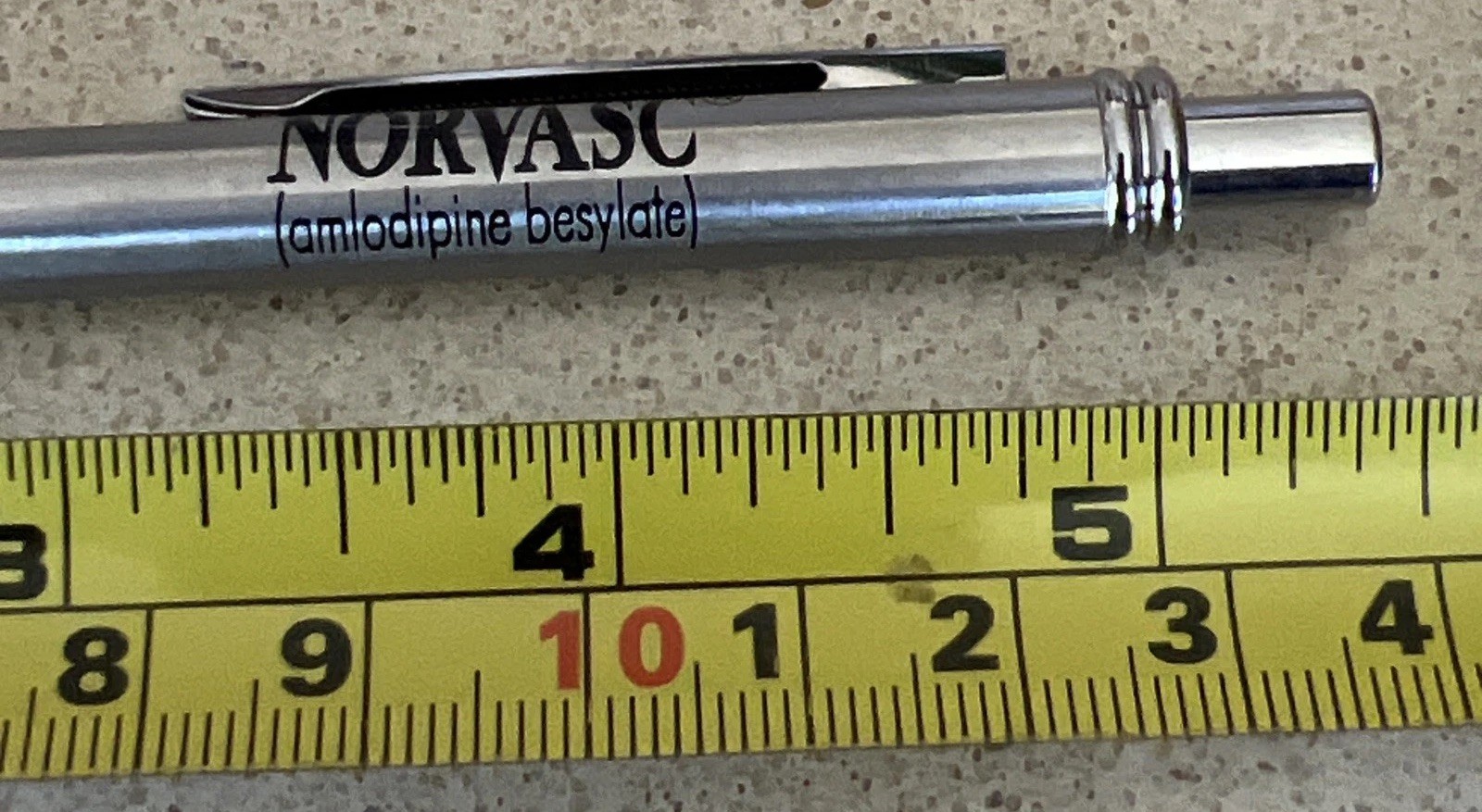 Vintage Rare Pharma Drug Rep Promo Norvasc Pen SILVER Metal Pen