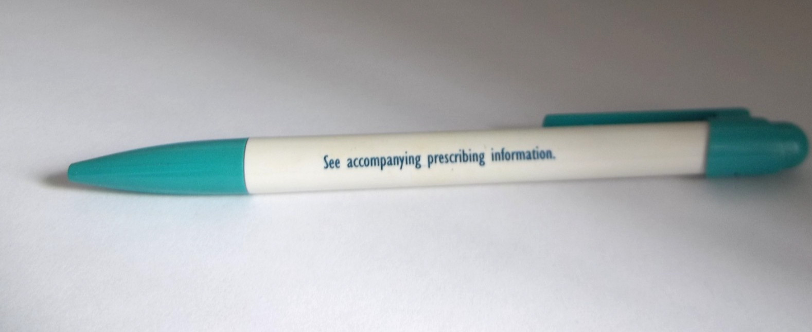 Benicar Olmesartan Medoxomil Promo Pen – Teal/White – Ridged Grip
