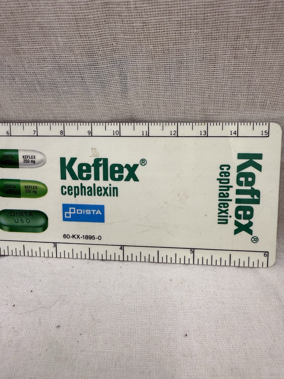 1983-84 Keflex Cephalexin medicine advertising 6″ plastic ruler