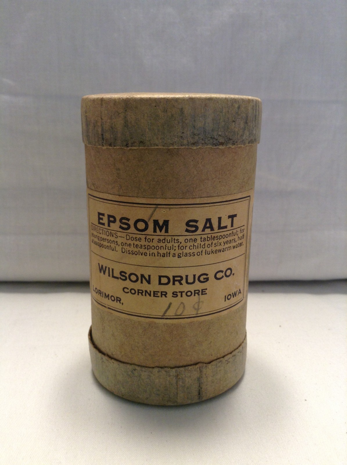 Vintage 1940-50s Wilson Drug Store Lorimor Iowa Container
