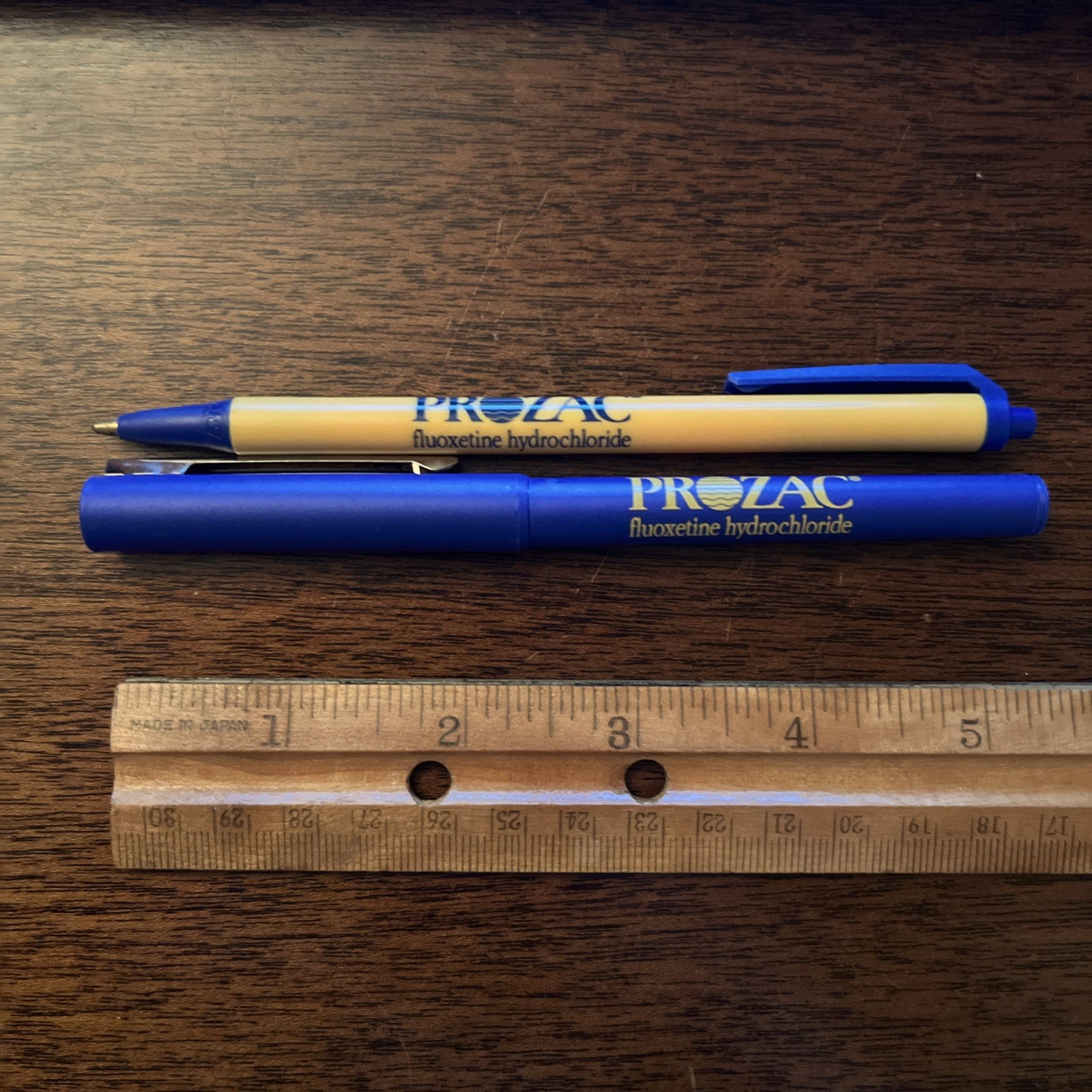 Lot of 2 PROZAC Medical Drug Rep Pharmaceutical Pens Bic Working Advertising