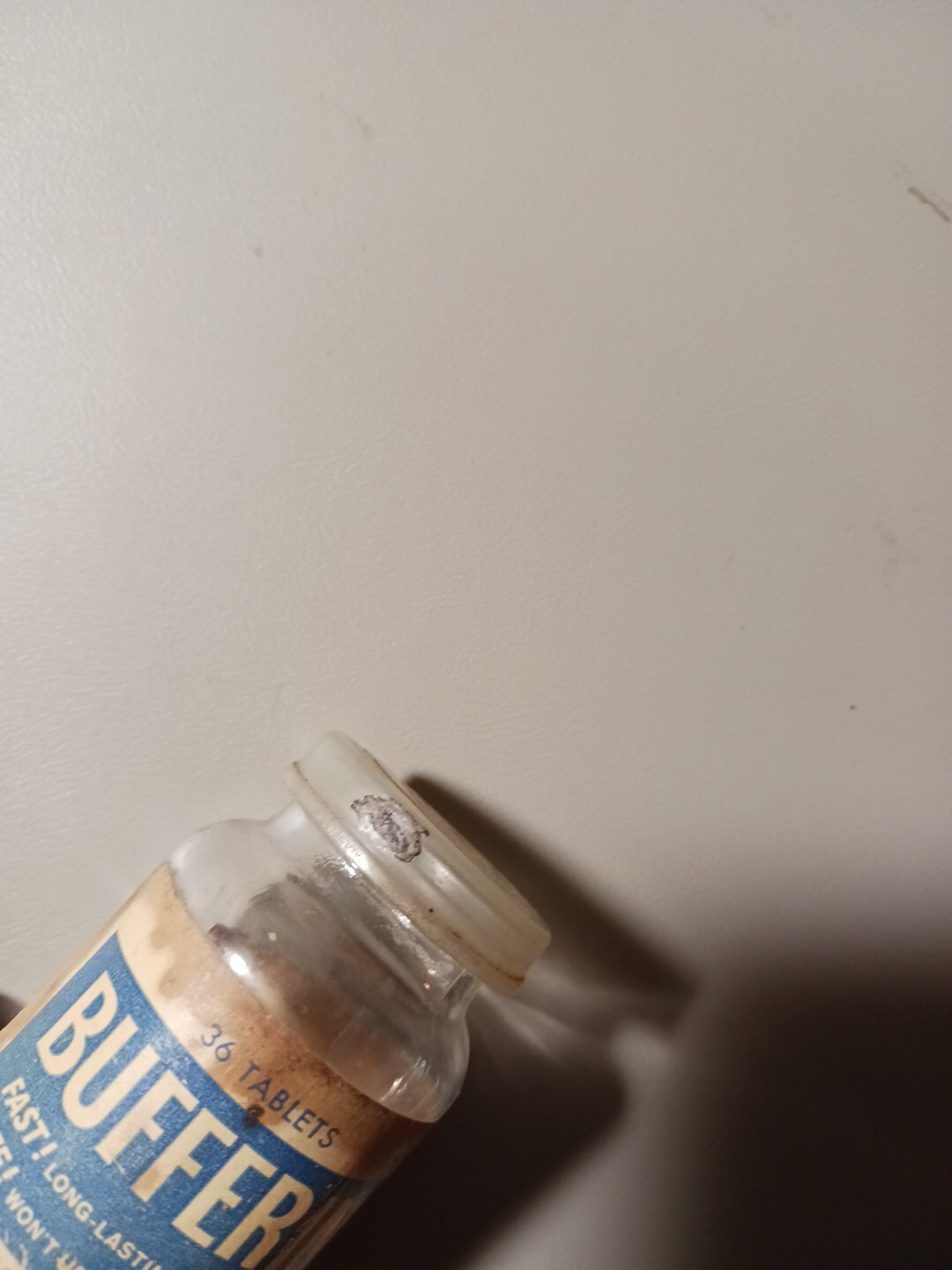Bufferin Glass Bottle Vintage Empty container 36 Tablets