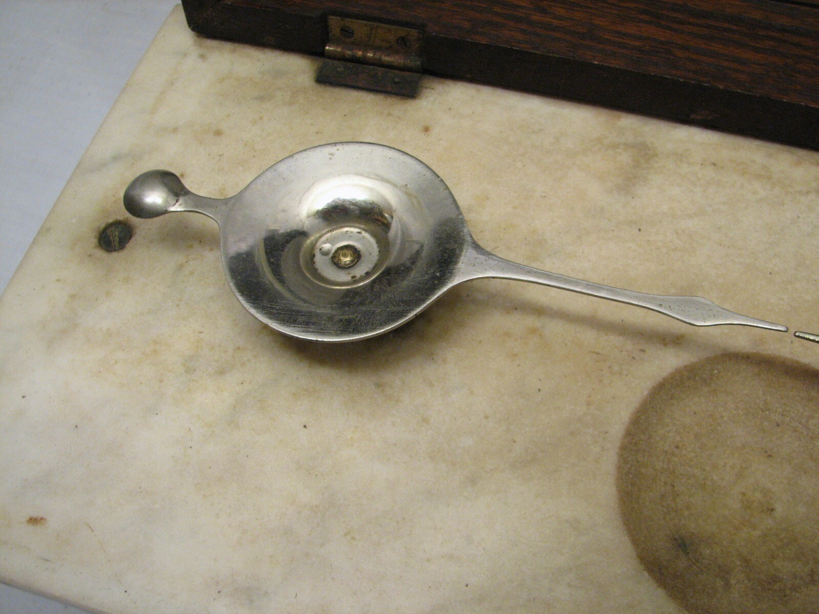 Antique Marble & Wood Apothecary Pharmacist Balance Scale Mod Lab Country Store