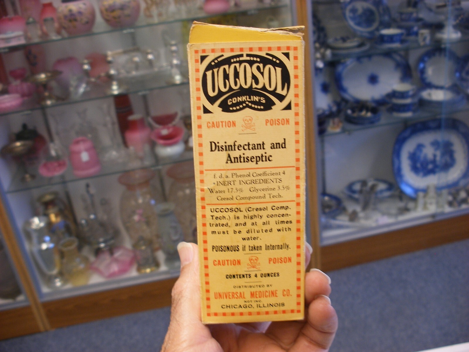 Vtg Medical Remedy Pharmacy Quack Cure – Conklin’s UCCOSOL Antiseptic – Empty