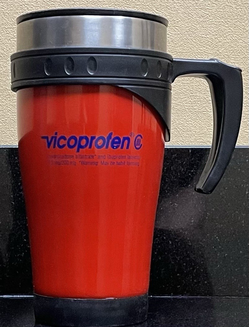 Vintage Vicoprofen Stainless Steel Travel Mug Prescription Drug CII