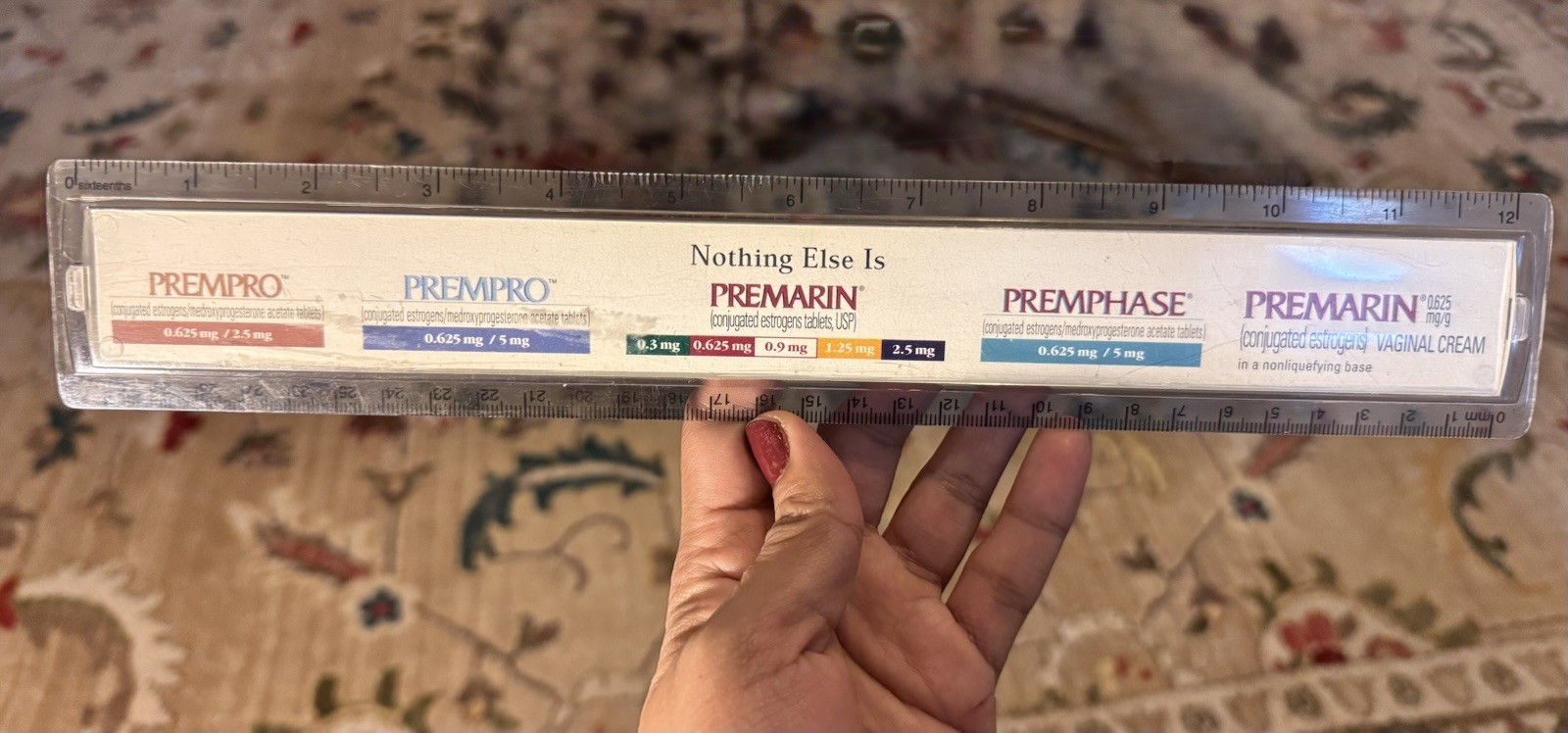 Vintage PREMARIN Drug Advertising Promo Ruler – Acrylic Prempro Premphase