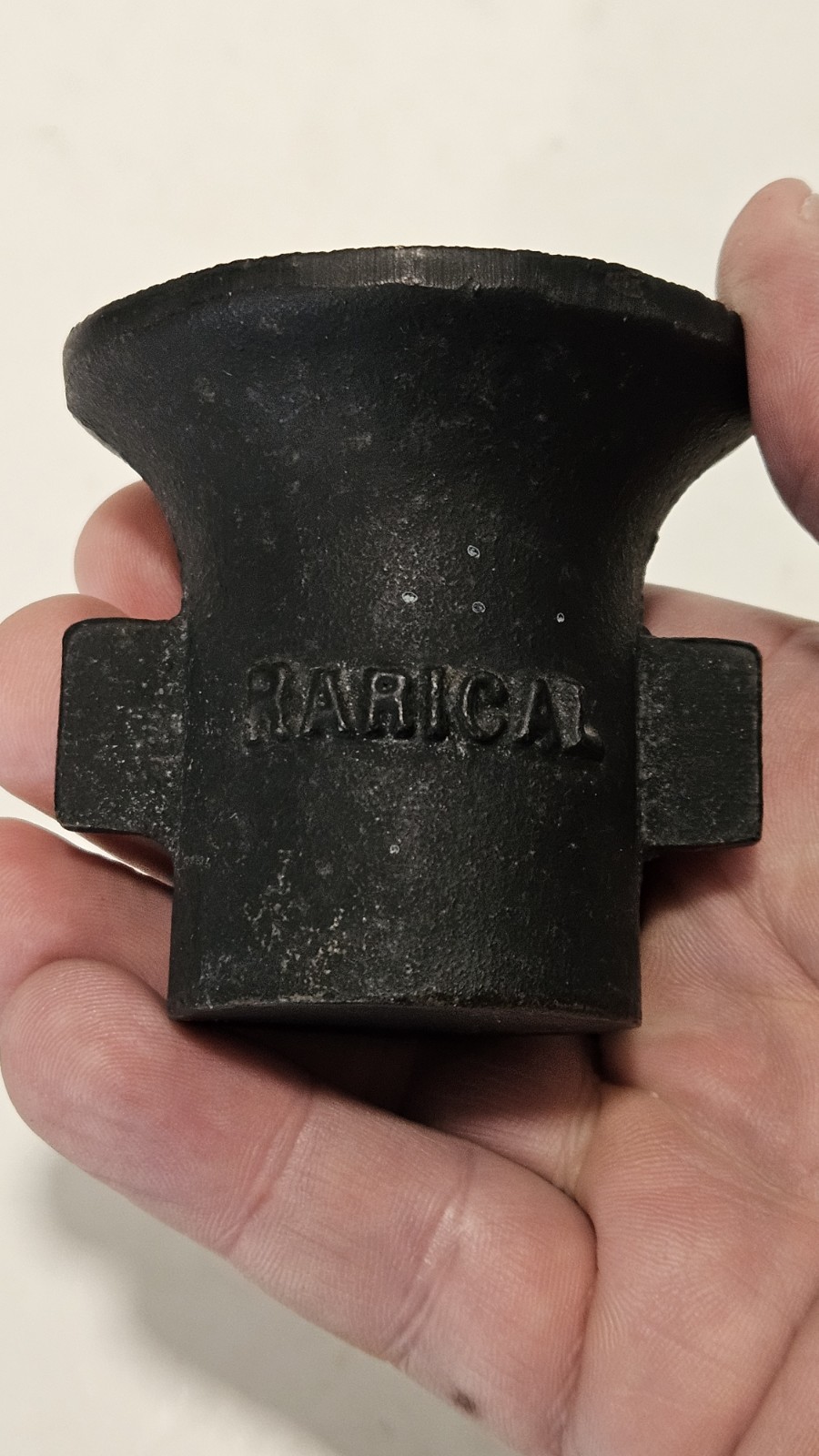 Rare Vtg. Rarical Tablets Cast Iron Pharmacy Advertising Mortar and Pestle