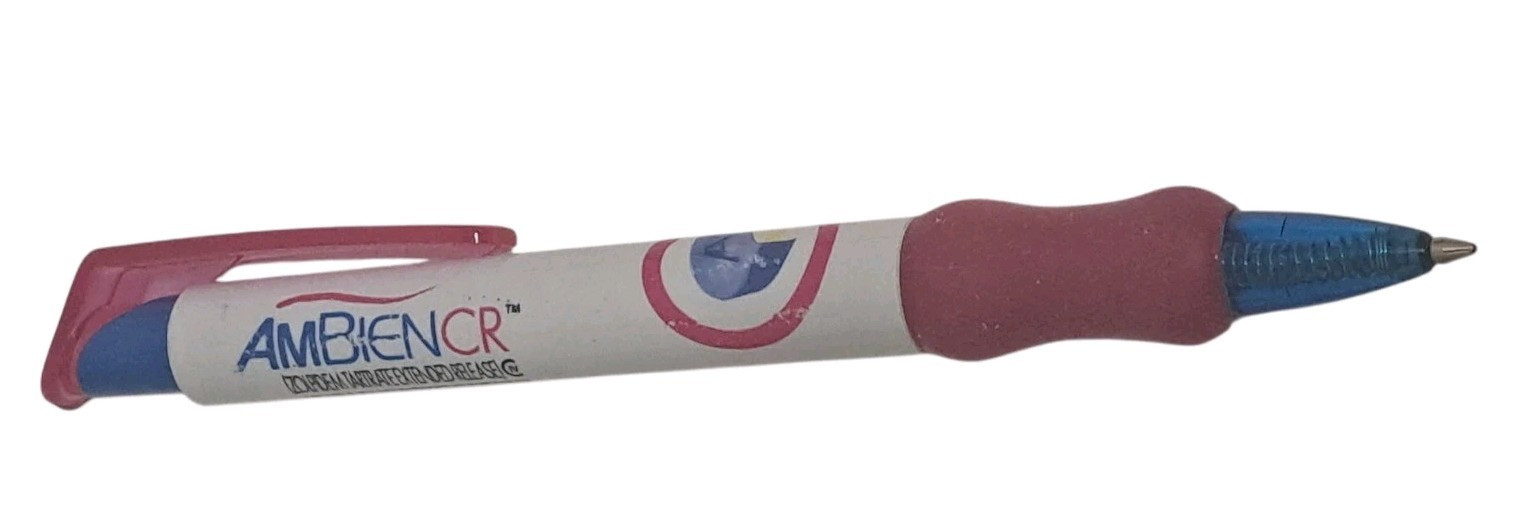 AMBIEN Drug Rep Pharmaceutical Promo Advertising PEN Chunky Wide Body Pink