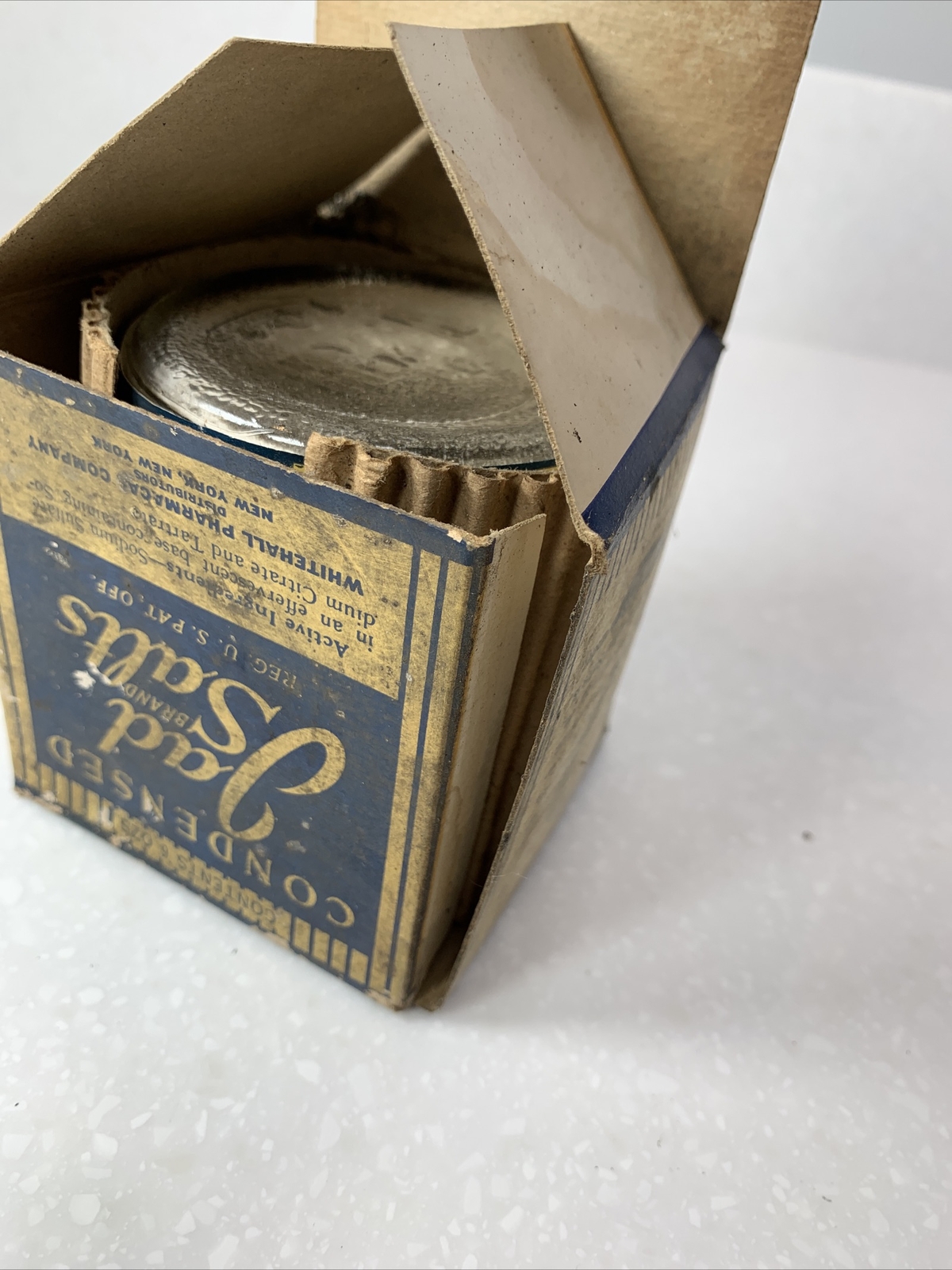 Pharmacy Apothecary Jar Cosmetics Vintage Old Stock Jad Brand Salts, Druggist