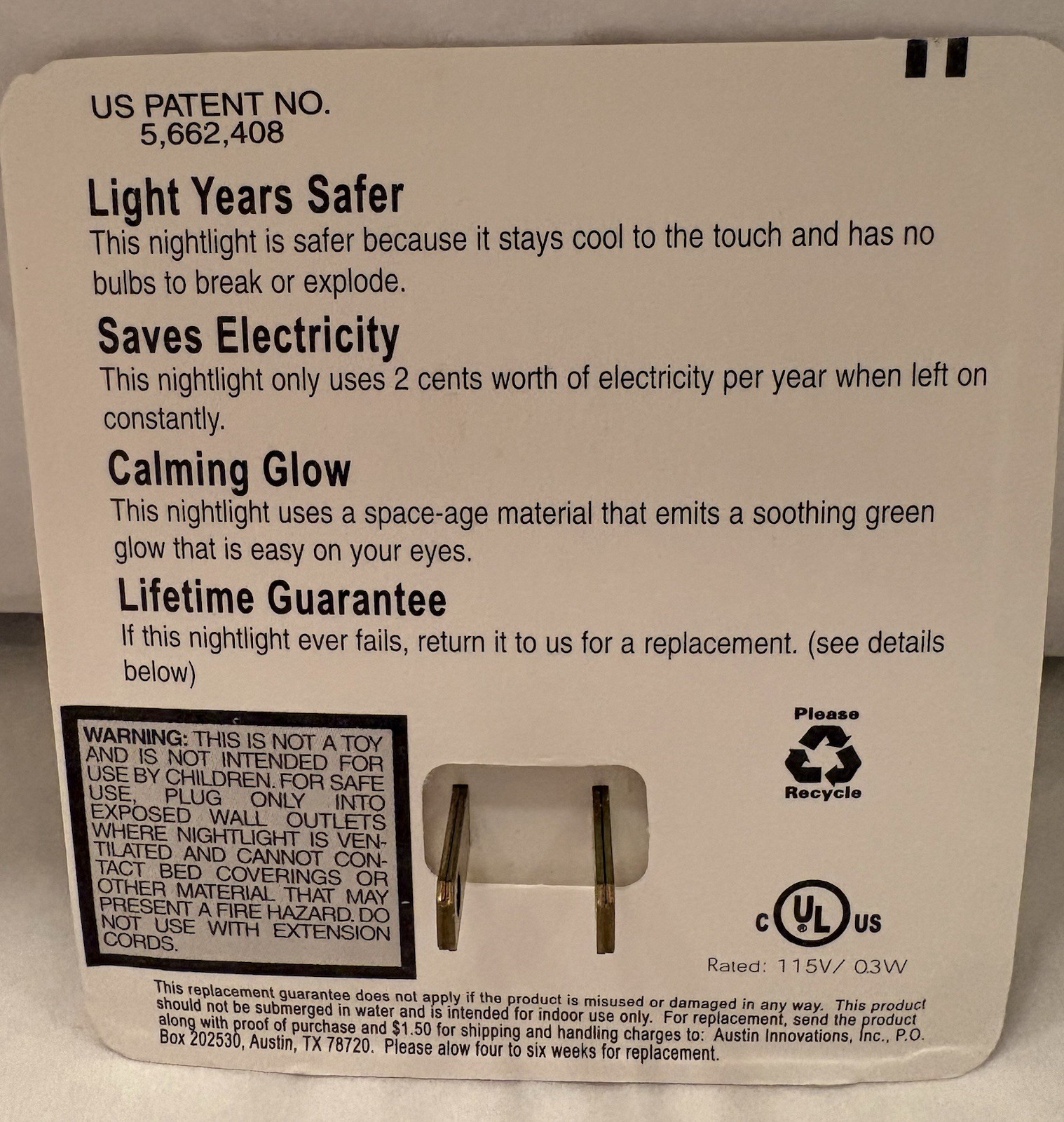 VTG 1990’s AMBIEN NIGHTLIGHT PHARMA ADVERTISING DRUG REP LOGO NEW RARE HTF