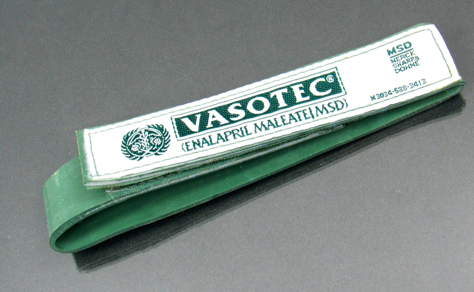 Vasotec Green Rubber Velket Tourniquet Hook Loop Closure Drug Rep Pharmaceutical