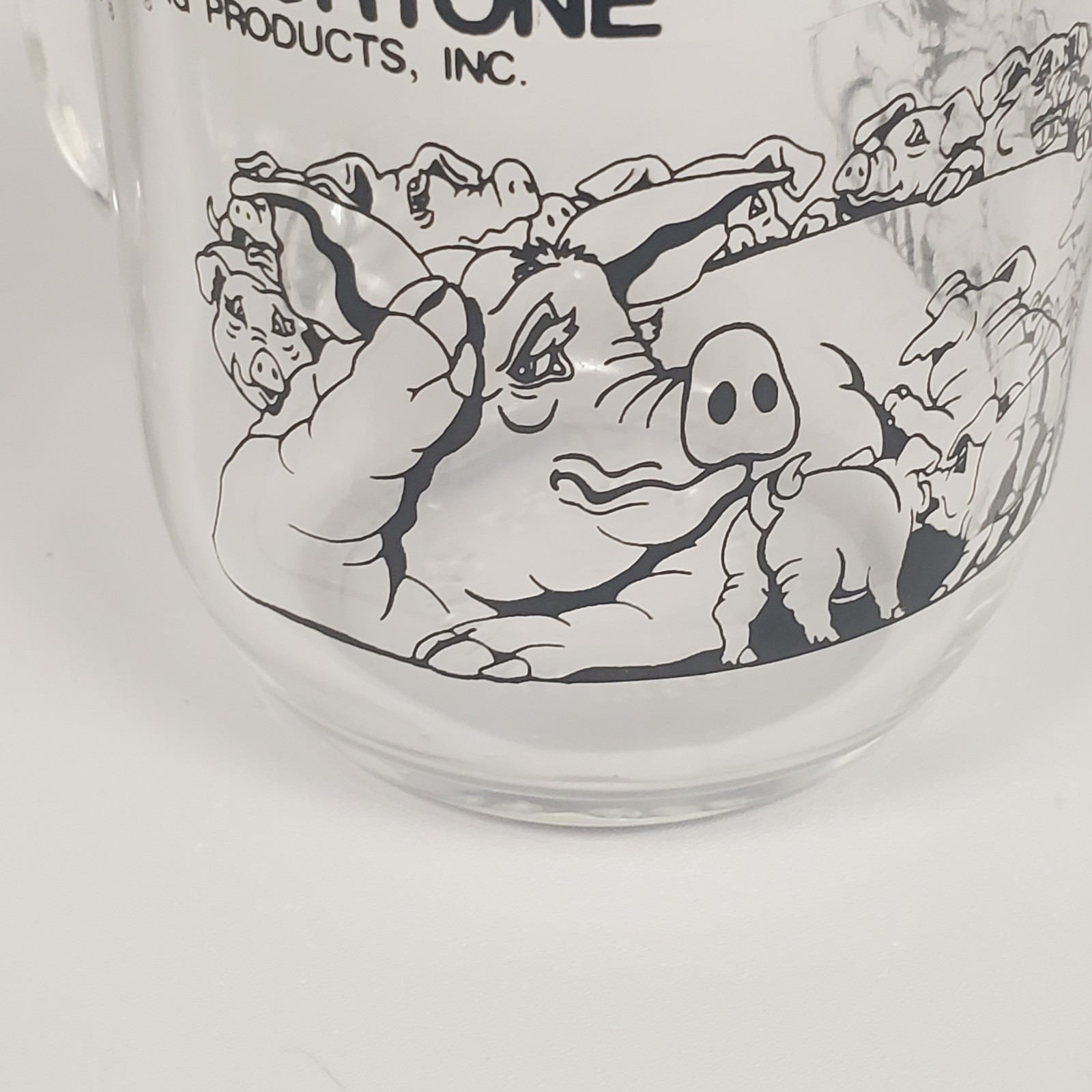 Vtg Pfizer Mason Jar Glass Pharma Vet Drug Rep Vigortone Advert Cup Mug Sow RARE