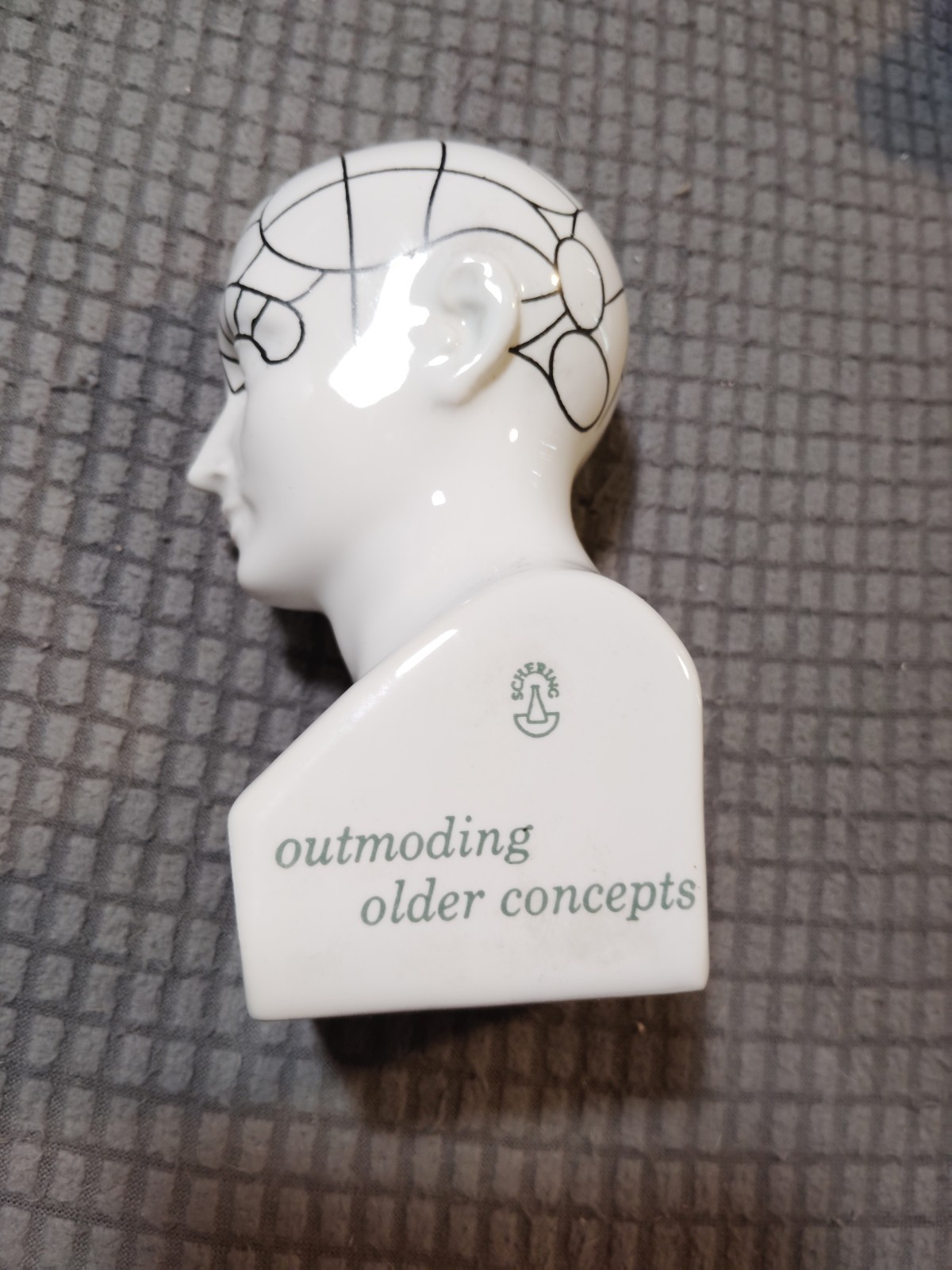 Schering TRILAFON Tranquilizer Phrenology Head Ceramic Bust Figurine 1960s – F