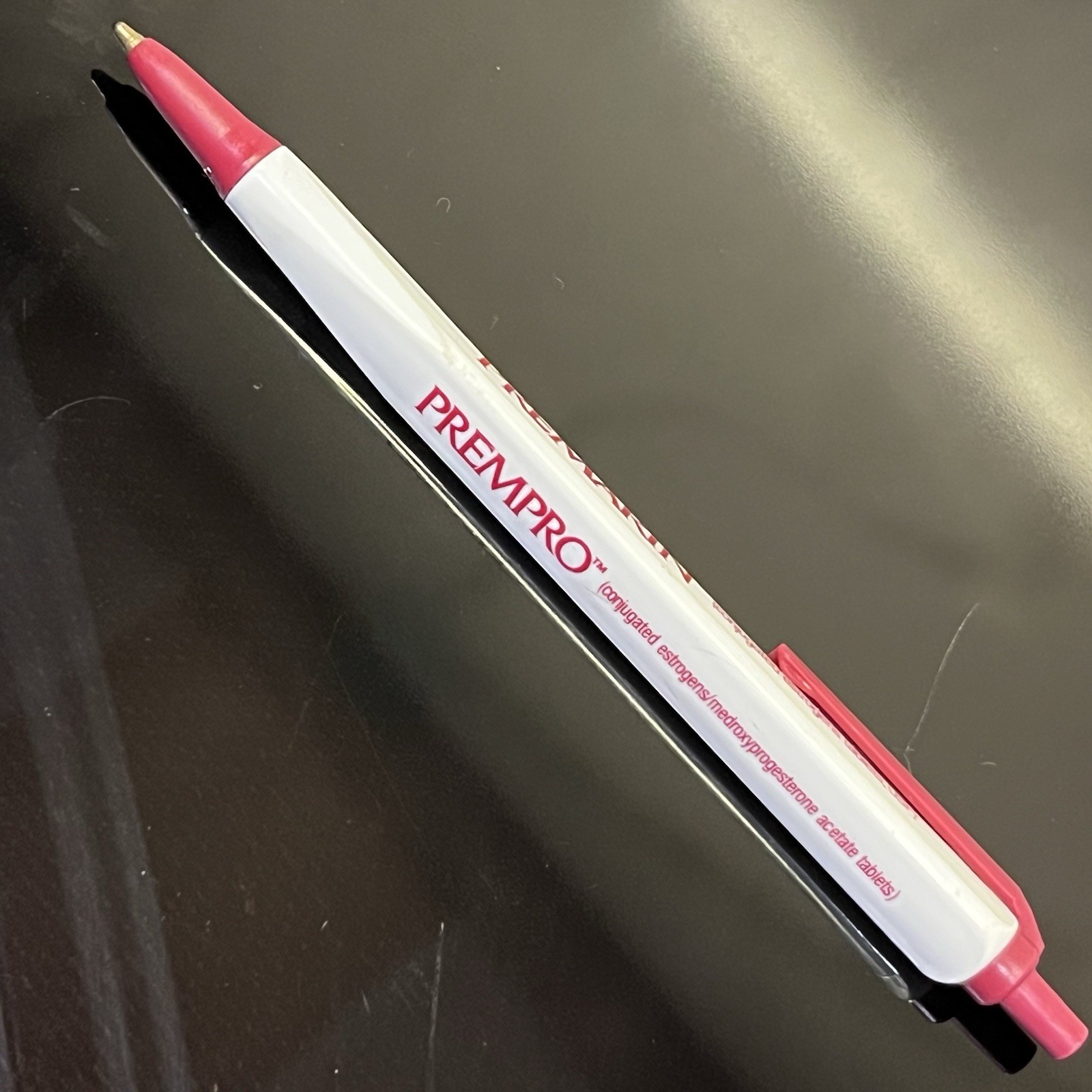 Pharmaceutical Drug Rep Prempro Pen Premphase Collectible Clicker White Rare