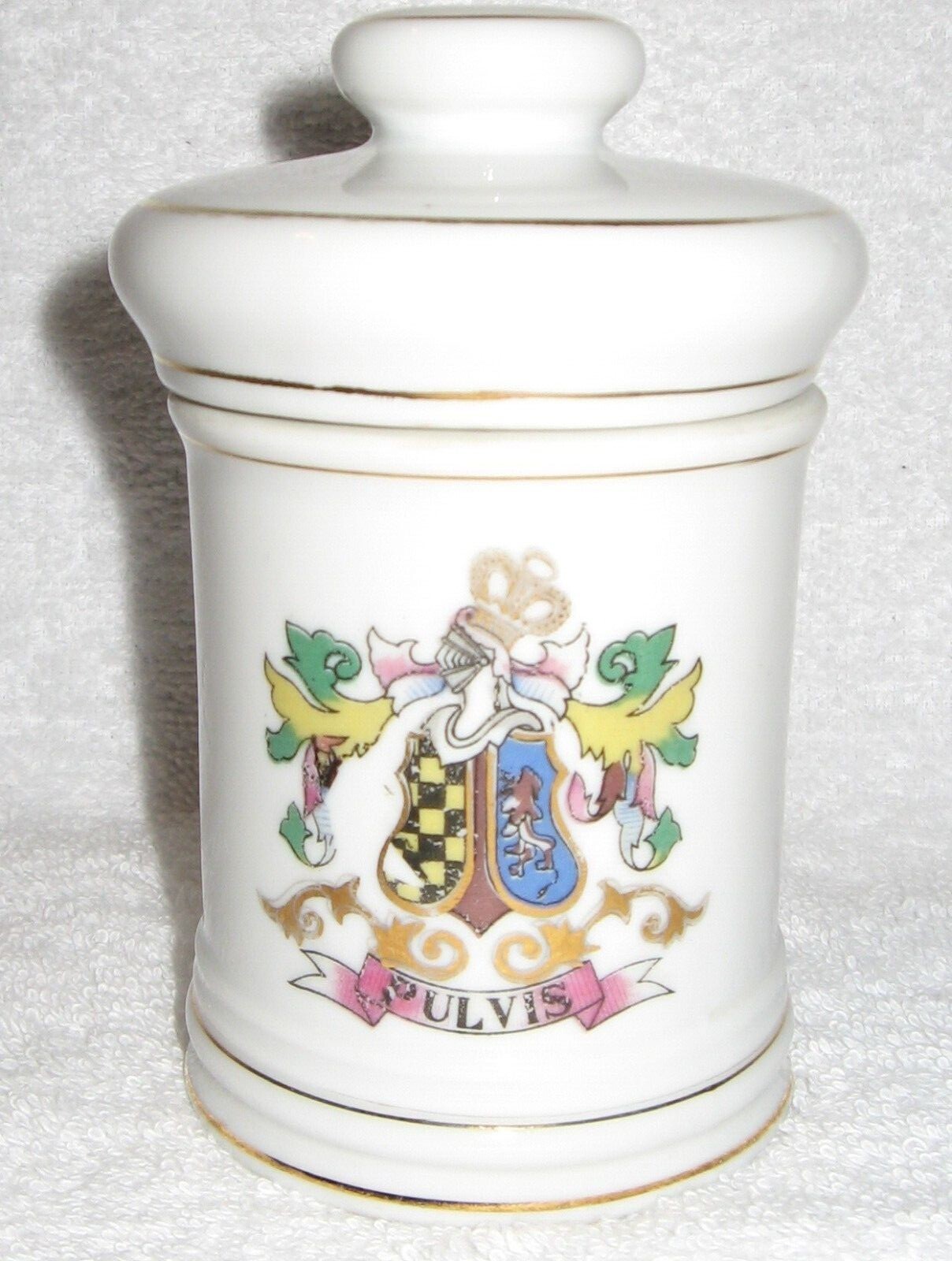 SET 6 DOM JAPAN APOTHECARY CERAMIC PORCELAIN JARS + 1 PULVIS POWDER W/ LIDS EUC!
