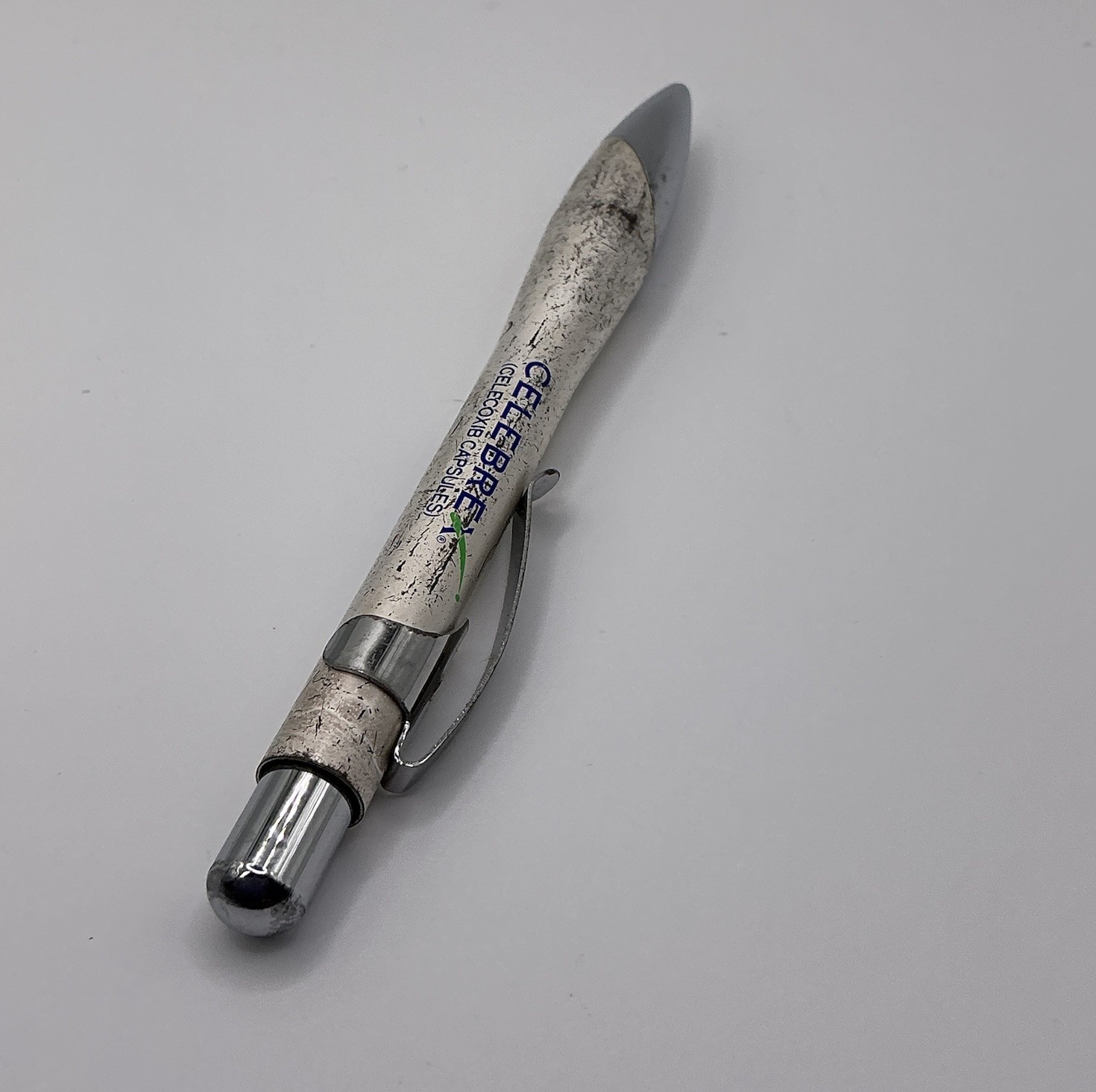 Celebrex Bextra Pharmaceutical Drug Rep Click Pen Heavy Metal Works Scratched