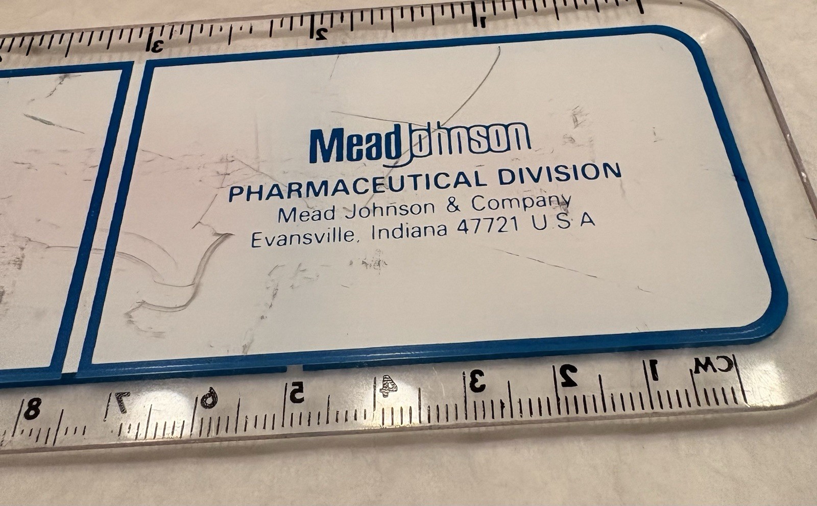 VTG 1983 MEAD JOHNSON QUIBRON-T SR 6″ PLASTIC RULER PHARMA REP LOGO