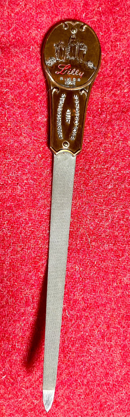 Vintage Eli Lilly Pharmaceuticals & Biologicals Doctor Nail File/Letter Opener