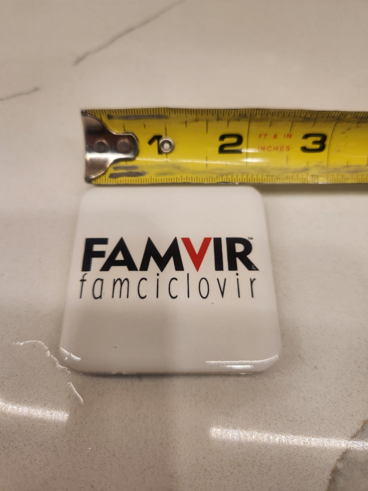 Drug Rep FAMVIR Pharmaceutical Collectible Square Ceramic Fridge Magnet