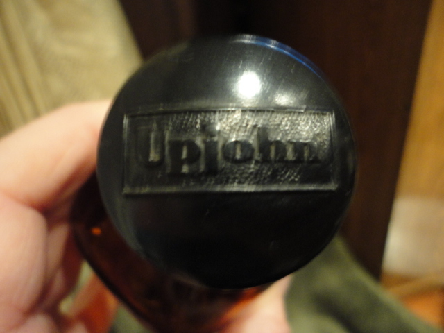 Upjohn Medicine Amber Bottle 7-7/8 in Tall vintage