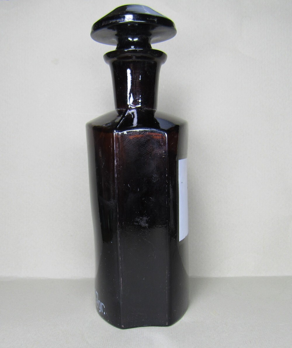 Vintage Medical Science Glass Bottle,Amber color,Germany №14727