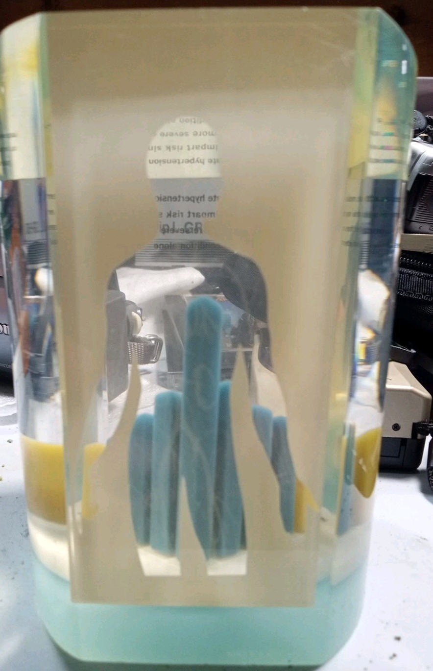 Paperweight Double Take Hypertension Pharmaceutical Lucite Acrylic Desk Display