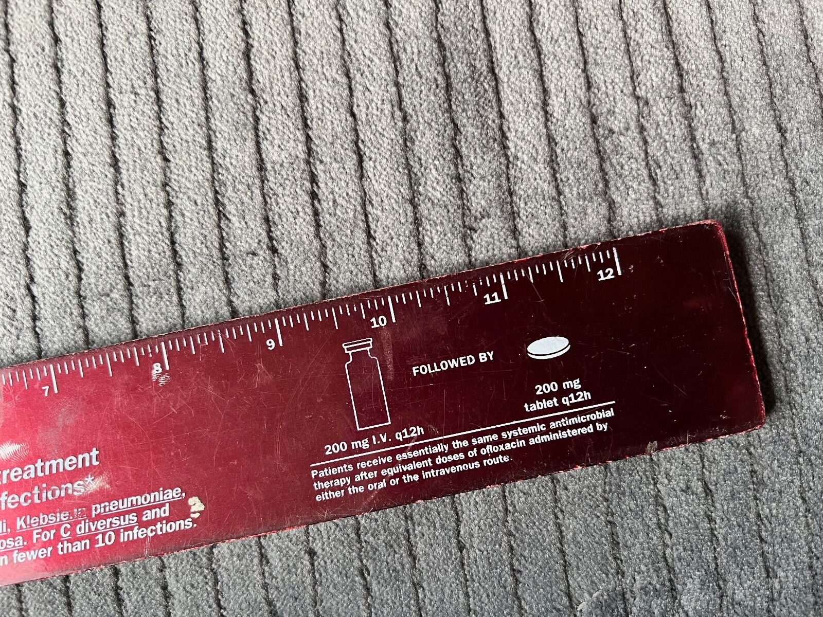Vintage 1992 FLOXIN LOFLOXACIN Pharmaceutical Drug Rep RULER ~ Rare