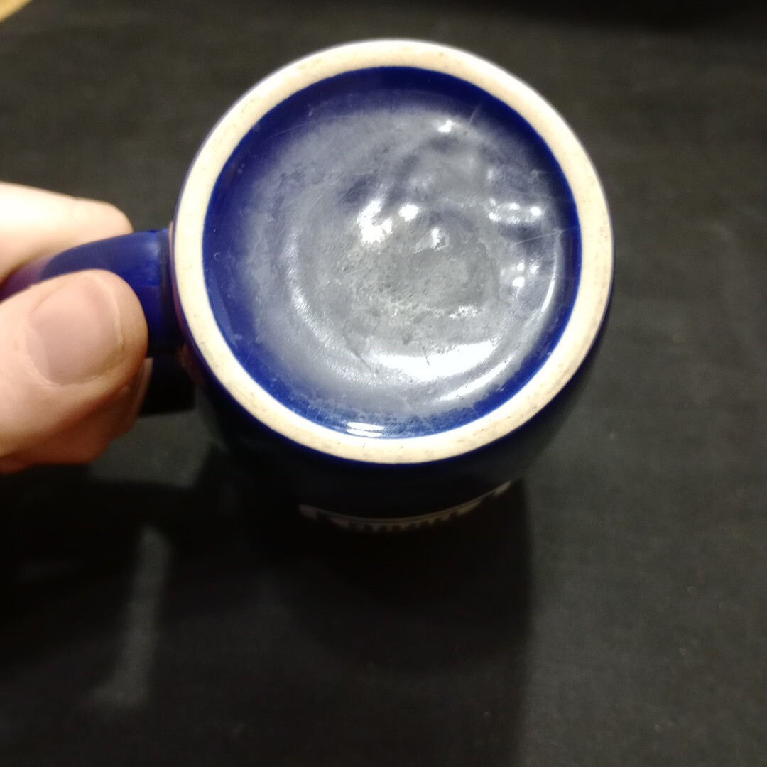 Mutual Drug Member Advertising Large Dark Blue Ceramic Mug