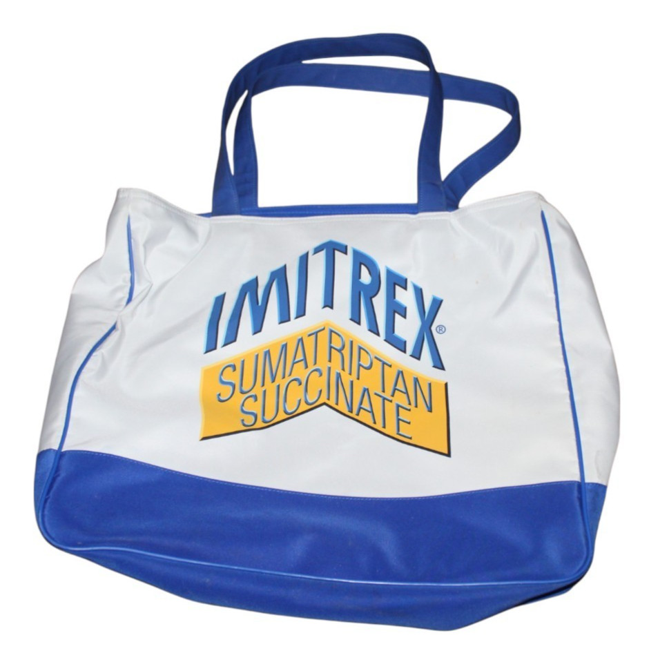 Imitrex Pharmaceutical Tote Bag Heavy Duty Large Drug Rep Promo Zipper Closure