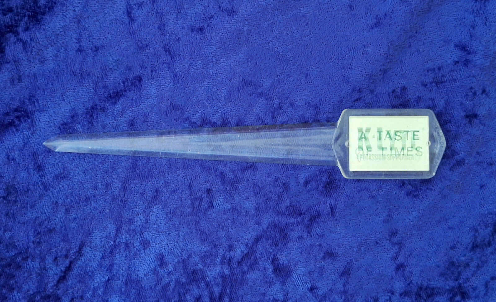 K-Lyte A Taste of Lime Mead Johnson Clear Letter Opener Pharmaceutical Drug Gift