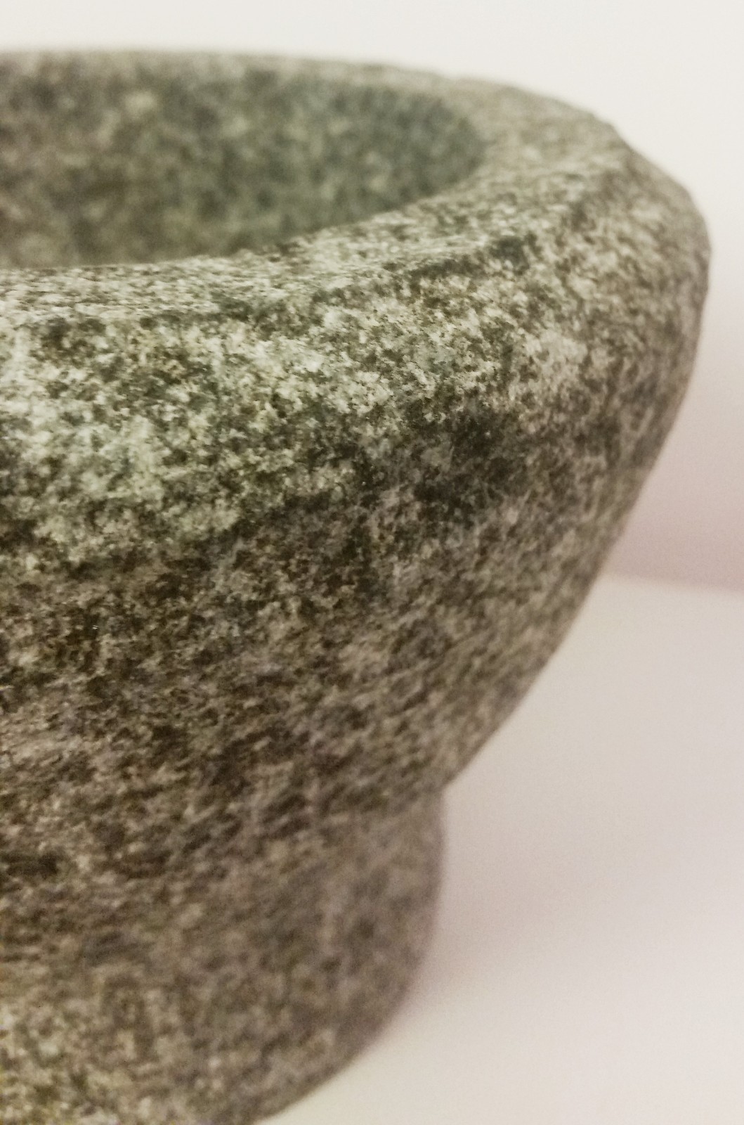 4″ Mortar and pestle grey unfinished granite detailed turnings pestle & mortar