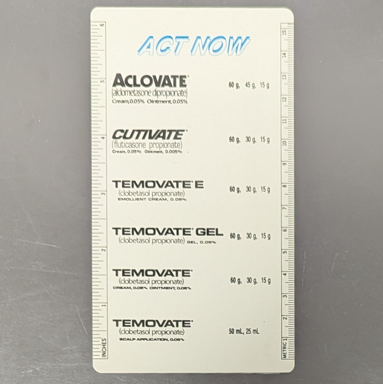 Drug Rep Pharmaceutical Promo ACLOVATE Advertising Measurement Ruler