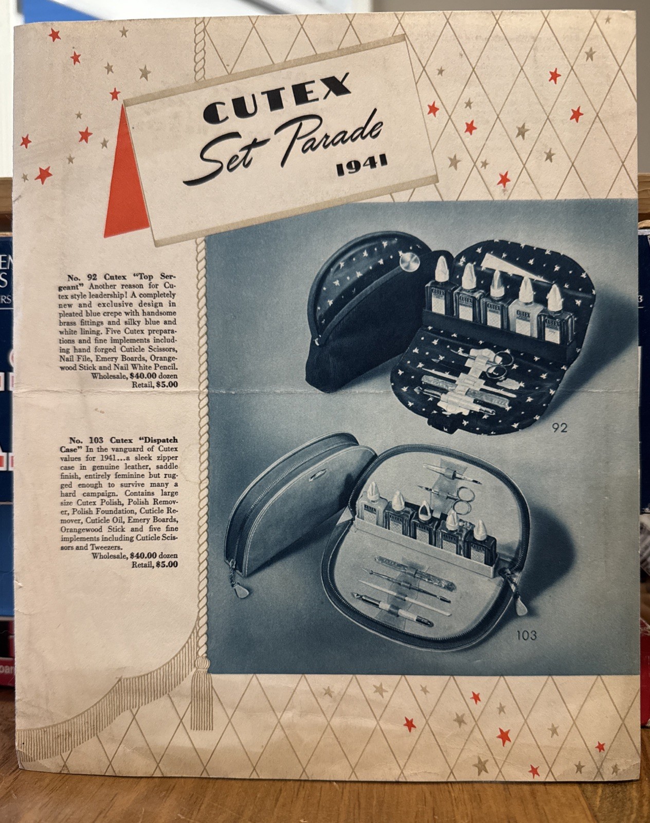 1941 Cutex Set Parade Dealer Catalog Manicure Sets Drugstore Advertising