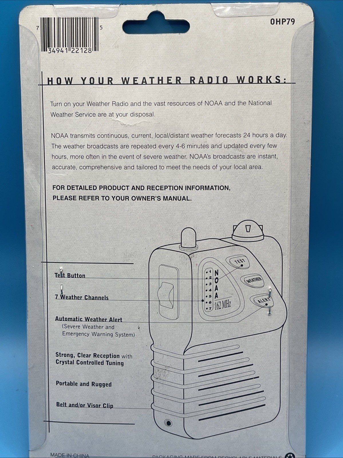 NEXIUM PHARMACEUTICAL DRUG REP ADVERTISING NOAA 9V WEATHER RADIO *NEW*