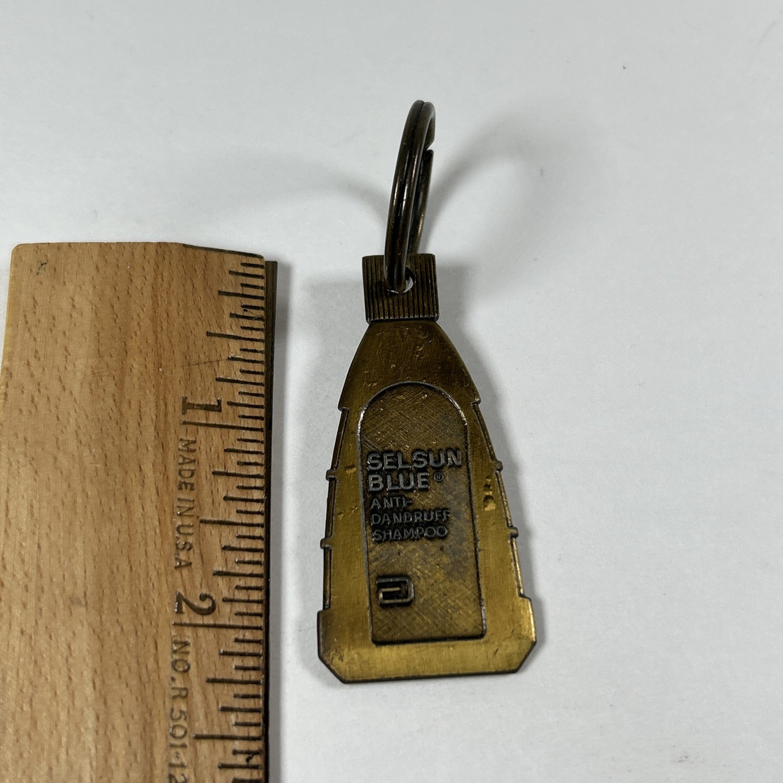 VINTAGE 1960’s SELSUN BLUE ABBOTT LAB ANTI-DANDRUFF, KEYCHAIN RETURN POSTAGE