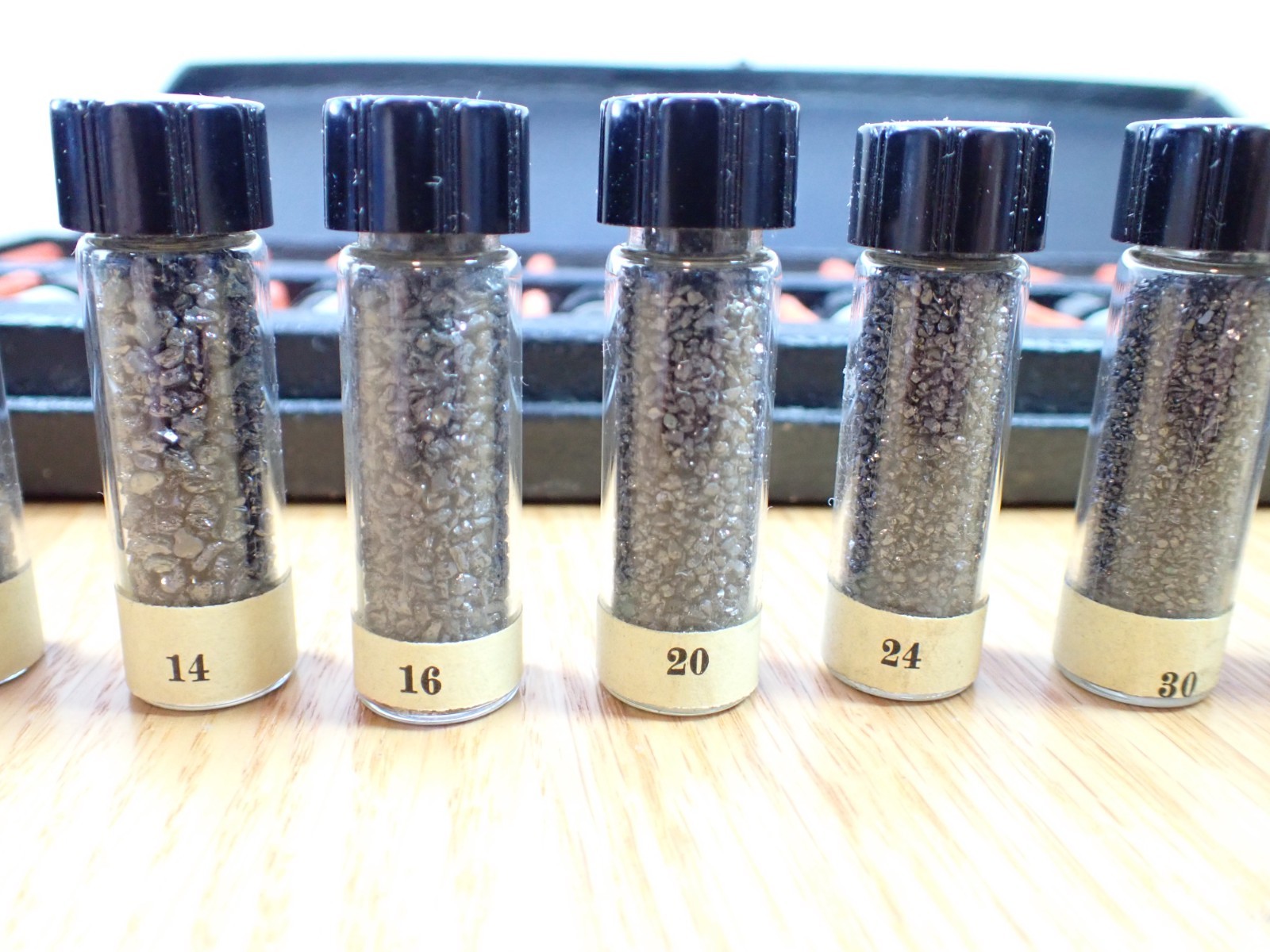 Vintage Rare Set of Carborundum Co. Sample Display Set of Grit Sizes