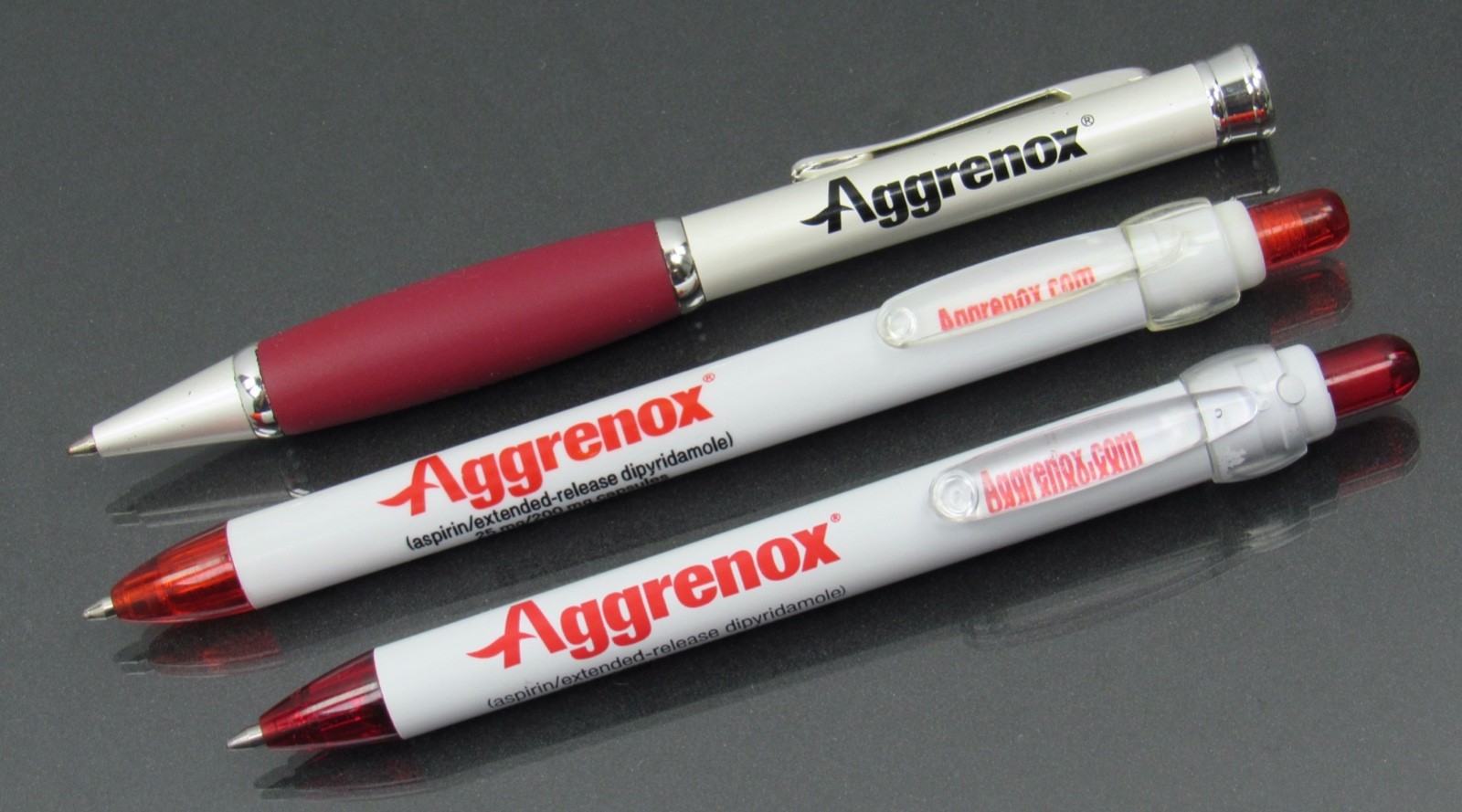 Drug Rep Lot 3 Different Aggrenox PENS Pharmaceutical Advertising Metal Plastic
