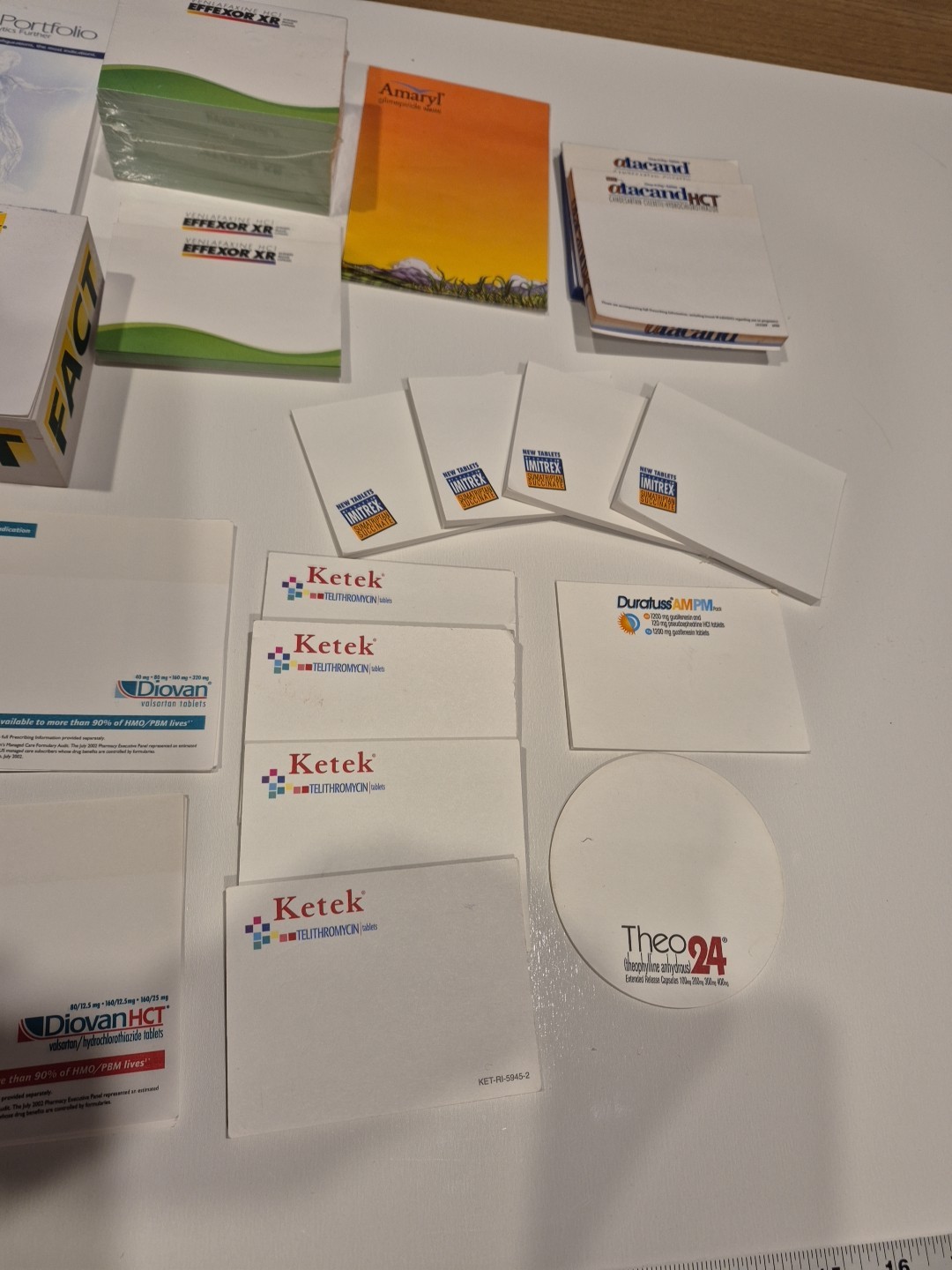Lot Vtg Variety Parmaceutical Drug Sticky Note Pads Effexor Amaryl Rynatan Ketek