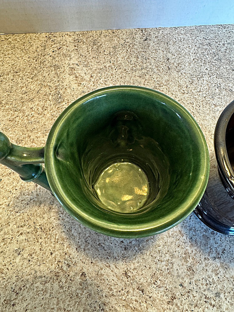 VTG – Pair Apothecary Ceramic Mortar & Pestle Mugs – AESCULPIUS & HYGEIA – McCoy
