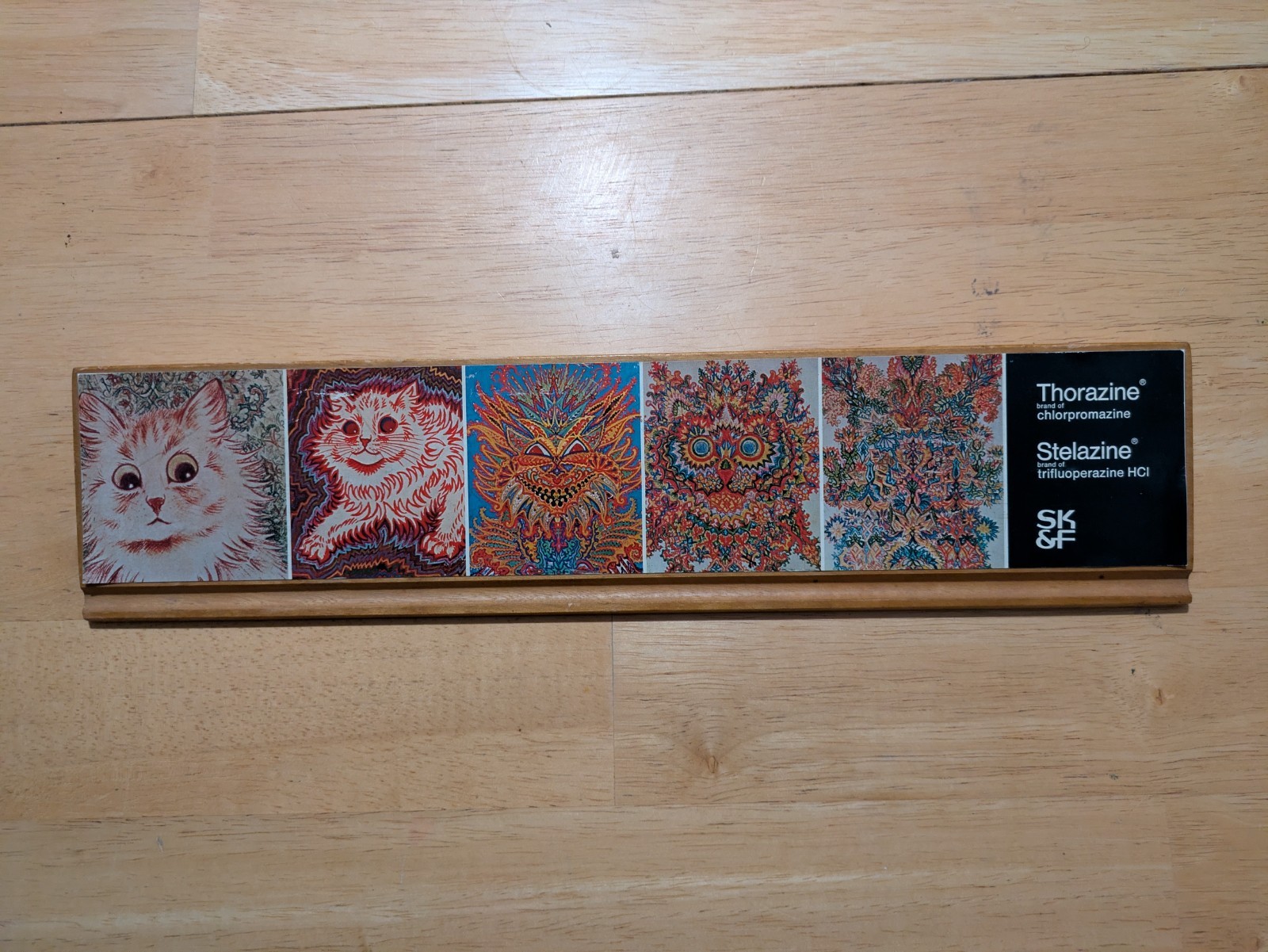 Rare Vintage Louis Wain “Kaleidoscope Cats” Thorazine Stelazine Pencil Holder…